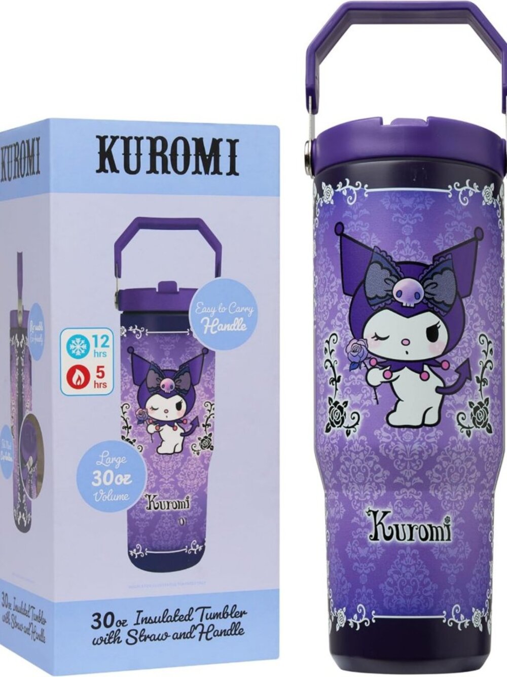 Kawaii 30oz Stainless Steel Tumbler with Straw - Insulated Travel Mug for Girls